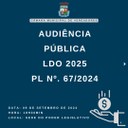 CONVITE para audiência pública referente a Lei de Diretrizes Orçamentárias - LDO 2025