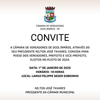 Convite para solenidade de posse Legislatura 2025-2028