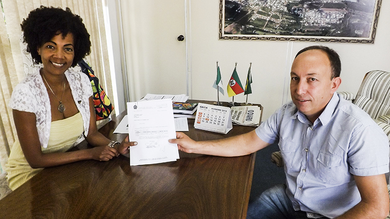 Joracir Filipin, presidente do Poder Legislativo de Dois irmãos, se reuniu com a prefeita para tratar de demandas do município