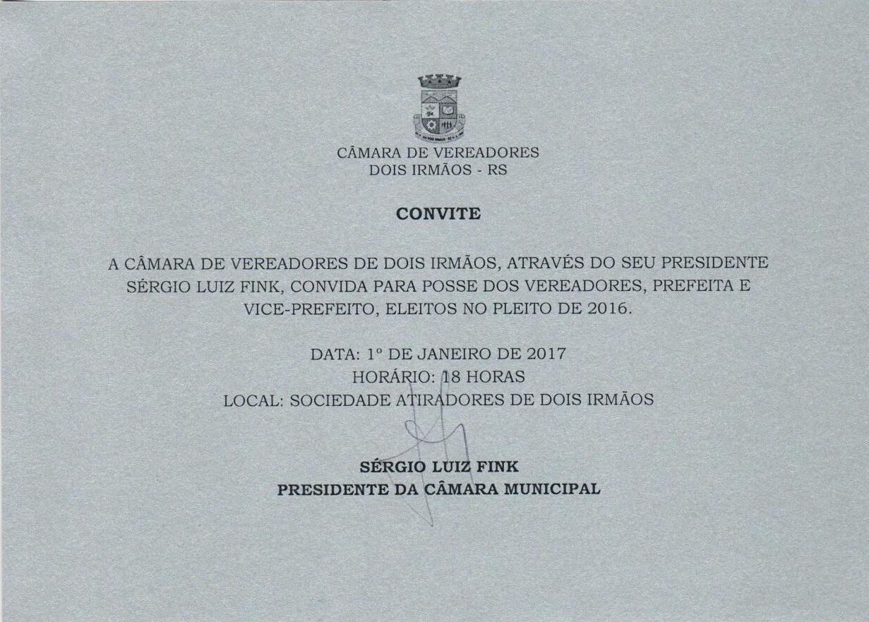 POSSE DOS VEREADORES, PREFEITA E VICE-PREFEITO ELEITOS NO PLEITO DE 2016