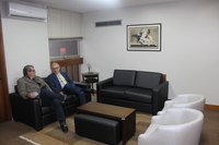 Presidente da Câmara, Sérgio Luiz Fink em reunião na AGERGS